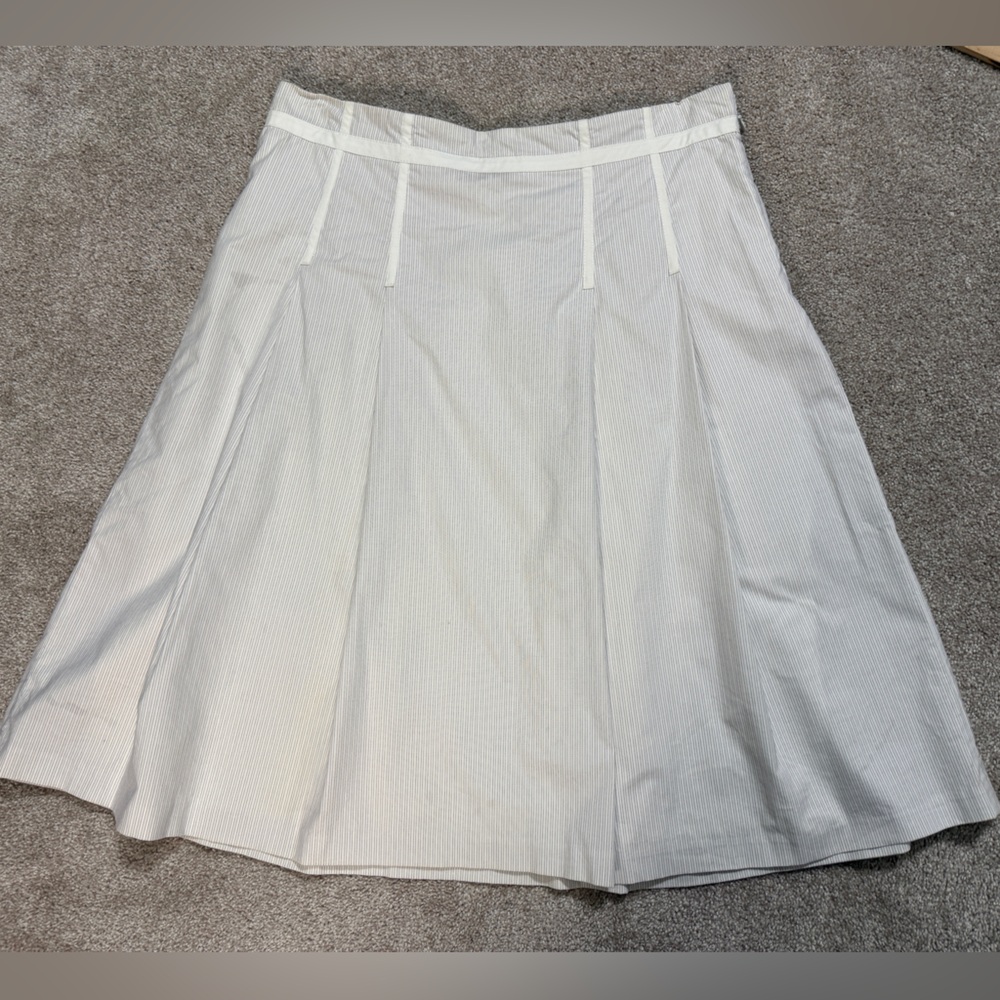 Vintage GAP White Pinstriped Pleated A-Line Skirt size 8